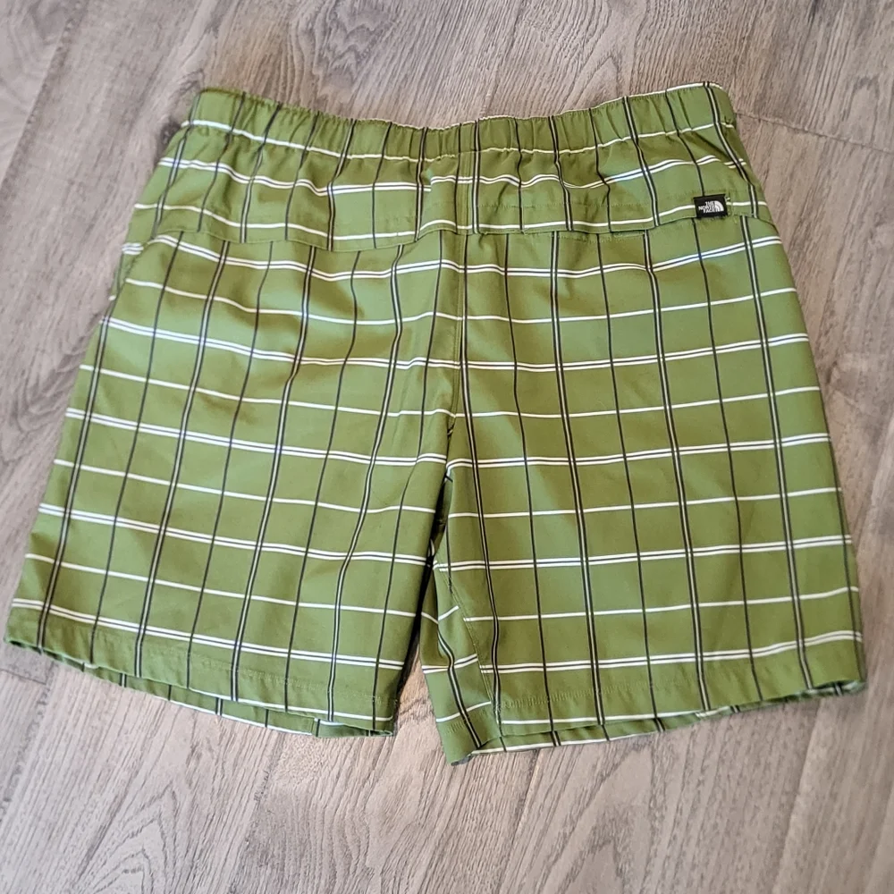 The North Face Green Plaid Hybrid Shorts